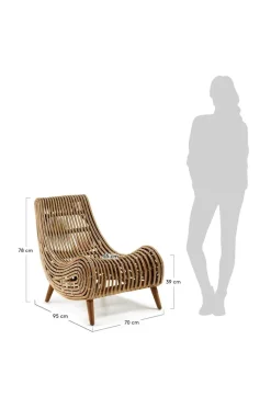 Best Sale AKIT Käsinojallinen Tuoli Puuta/rottinkia Tuolit|Nojatuolit