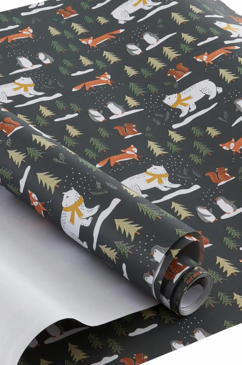 Fashion ANIMAL FOREST Lahjapaperi - Pituus 10 Metriä Lahjapaperit & Lahjanauhat|Joulukoristeet