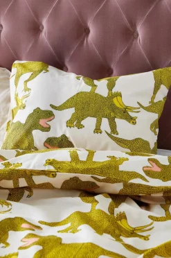 Outlet DINO Pussilakanasetti Kapeaan Sänkyyn - Ekologinen Lasten Vuodevaatteet