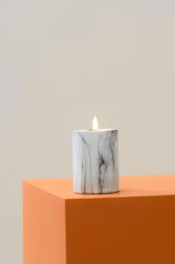Cheap FLAMME MARBLE Pöytäkynttilä LED, 12,5 Cm Kynttilät