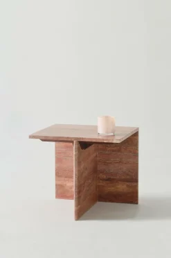 Outlet MELETO Sivupöytä Travertiini 40x45 Cm Pöydät