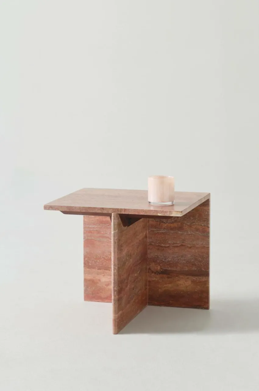 Outlet MELETO Sivupöytä Travertiini 40x45 Cm Pöydät