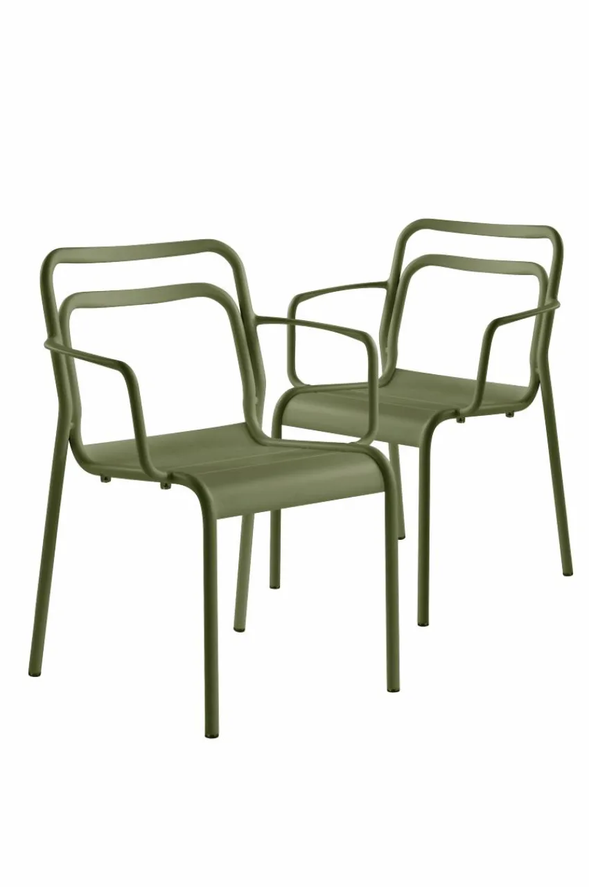 Clearance PANTHEON Käsinojalliset Tuolit, 2/pakk. Puutarhatuolit & Puutarhajakkarat|Ulkokalusteet