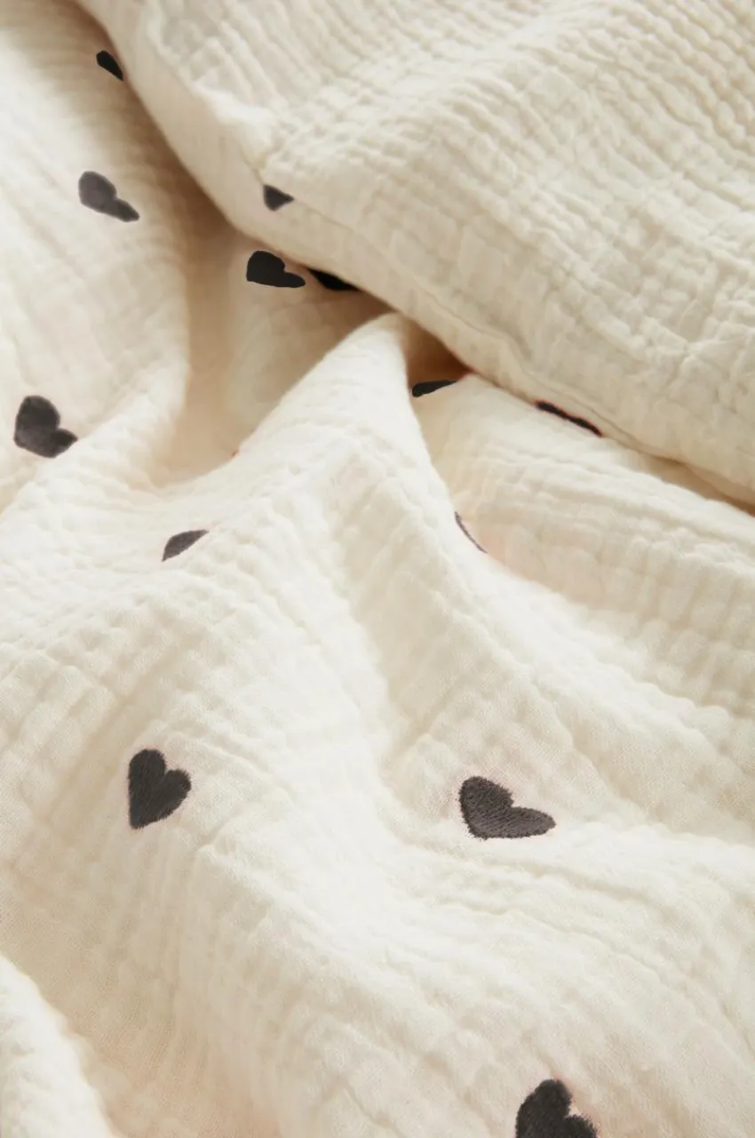 Best Sale Pussilakanasetti HEARTS Kapeaan Sänkyyn - Ekologinen Lasten Vuodevaatteet