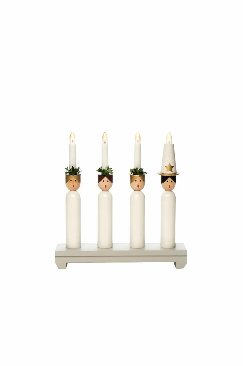 Discount Sähkökynttelikkö 4 Lamppua, Lucia 30 Cm Jouluvalot