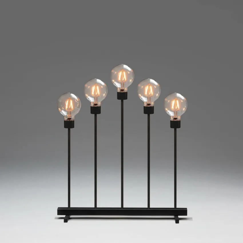 Outlet Sähkökynttelikkö 5 Lamppua, Metallia 54 Cm Jouluvalot