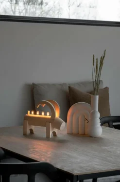 Store Sähkökynttelikkö Puuta, 5 Lamppua, 22,7 Cm Jouluvalot