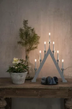 Shop Sähkökynttelikkö Puuta, 7 Lamppua 65 Cm Jouluvalot