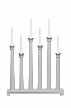 New Sähkökynttelikkö Puuta, 6 Lamppua, 59 Cm Jouluvalot