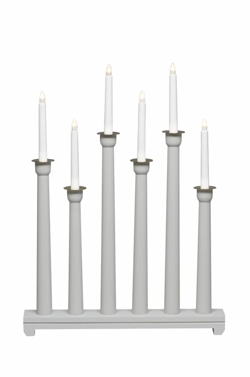 New Sähkökynttelikkö Puuta, 6 Lamppua, 59 Cm Jouluvalot