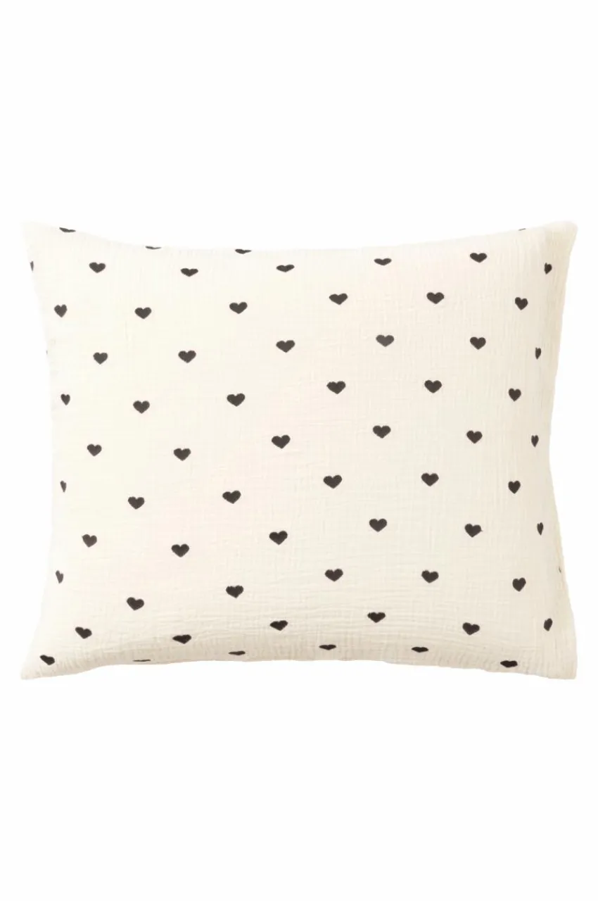 Flash Sale Tyynyliina HEARTS 60x50 Cm - Ekologinen Lasten Vuodevaatteet